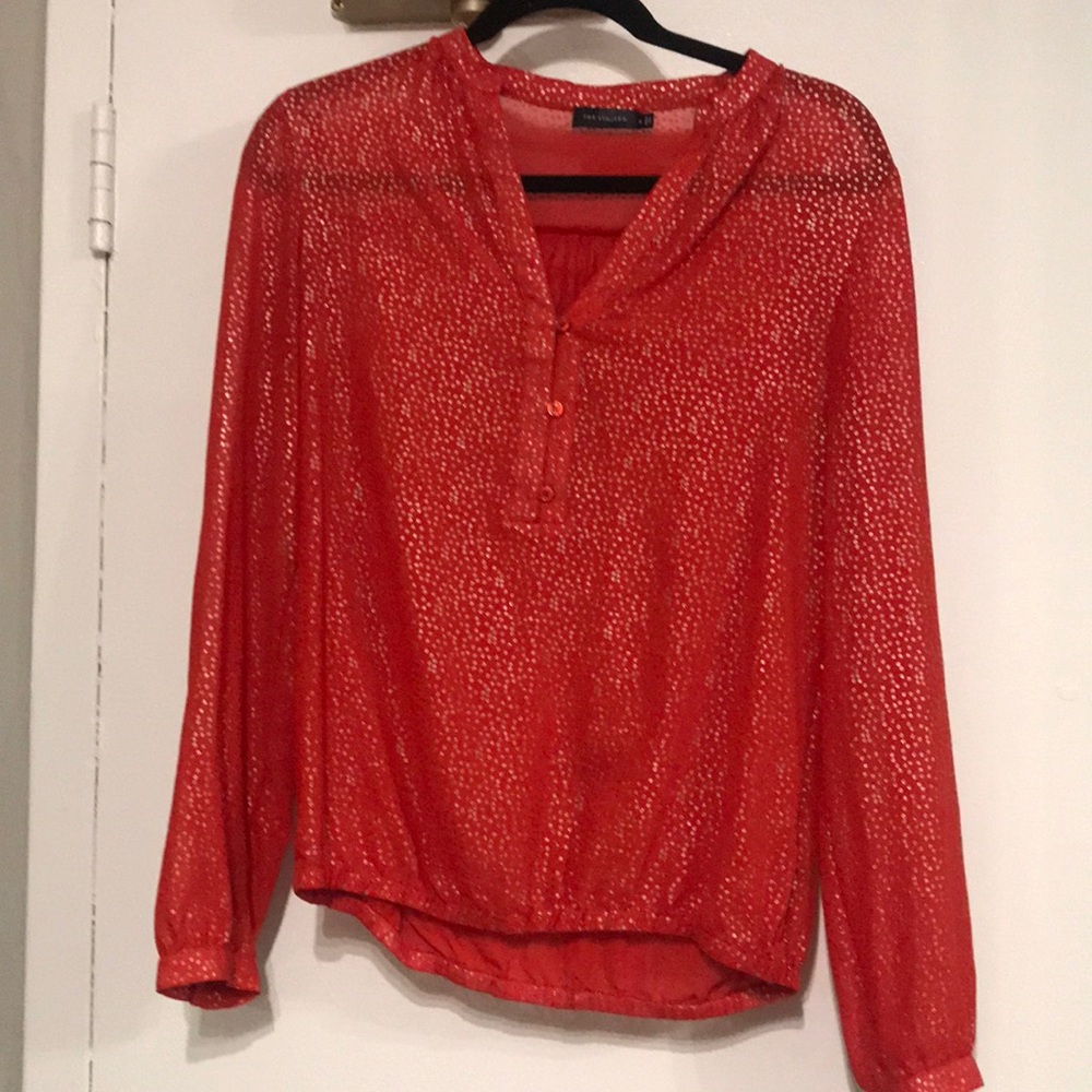 Super cute red and gold blouse